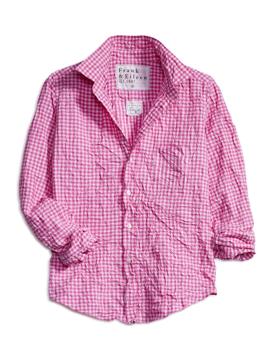 Frank & Eileen Barry Pink Gingham Button-Up Shirt